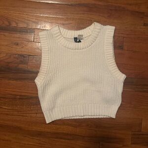H&M Cream Knit Sweater Vest/Tank